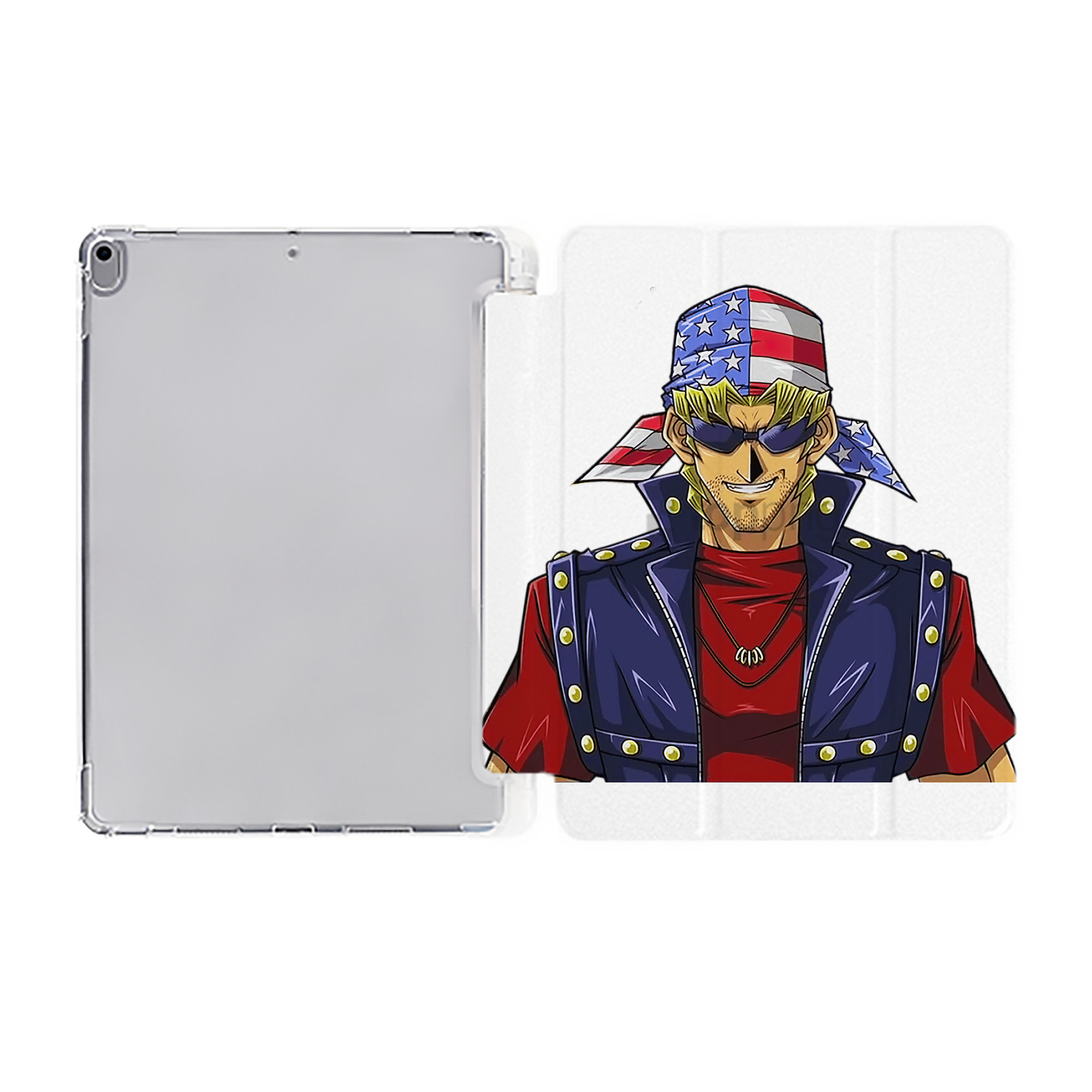 （画像用） 遊☆戯☆王 Yu-Gi-Oh! IPad ケース ペン収納付き 三つ折りスタンド PUレザー×シリコン 対応機種9.5/10.5/10.9インチ